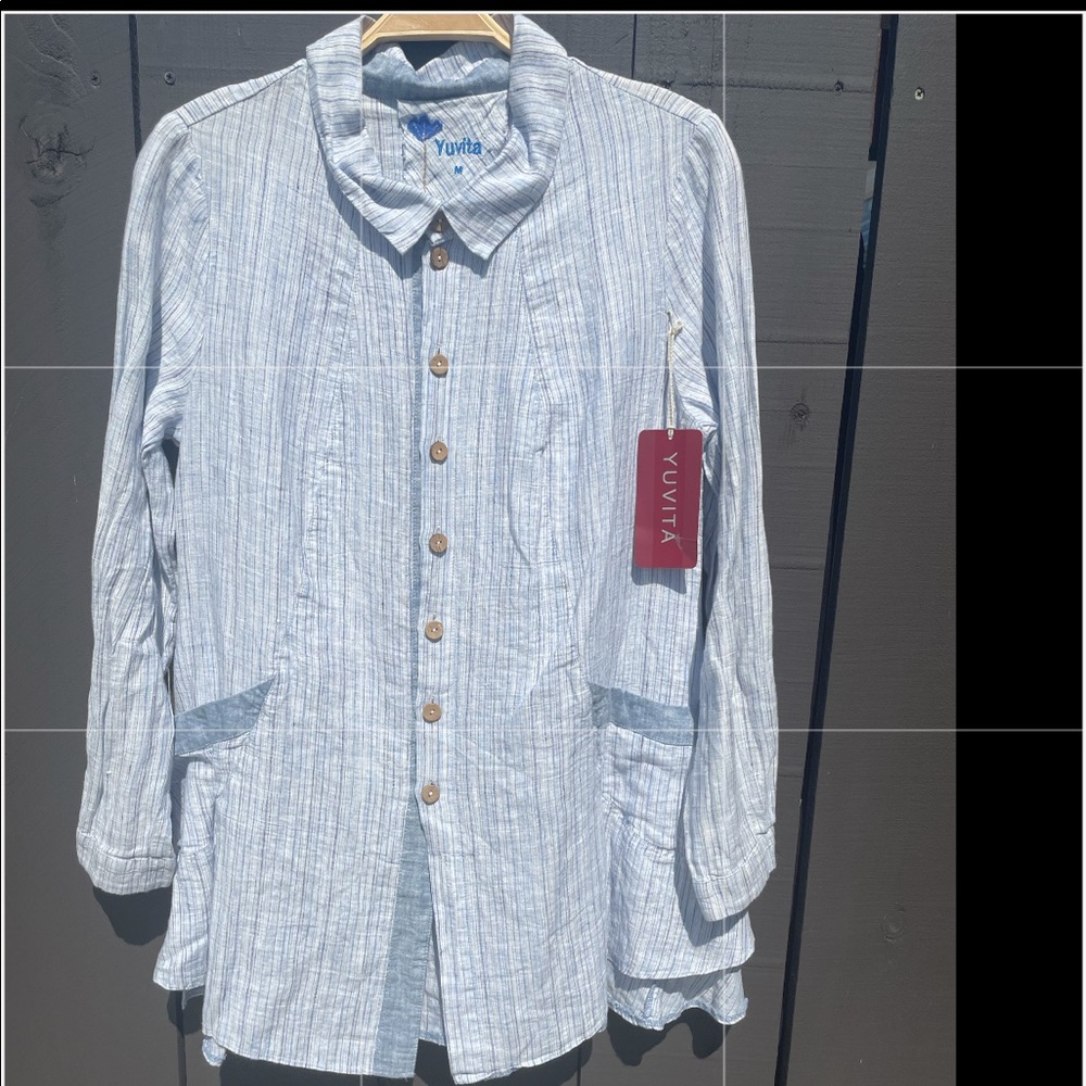 100% Linen Shirt New Size M
